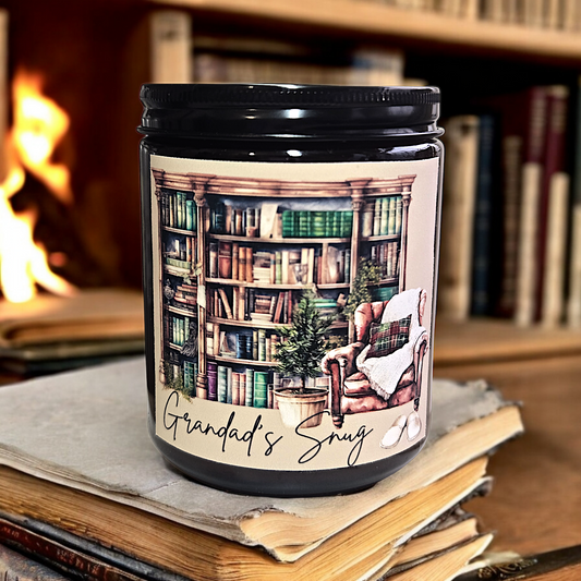 Grandad's Snug Handmade Soy Wax Candle Front